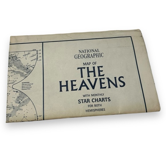 Vtg 1970 National Geographic Celestial Map of the Heavens Star Chart Poster - Picture 8 of 13